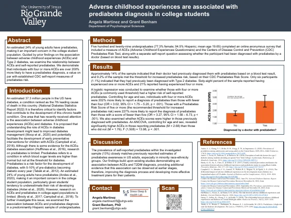 Poster thumbnail: Adverse childhood experiences are associated with prediabetes diagnosis in college students