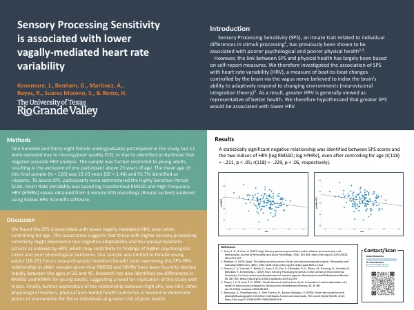 Poster thumbnail: Sensory processing sensitivity is associated with lower vagally-mediated heart rate variability