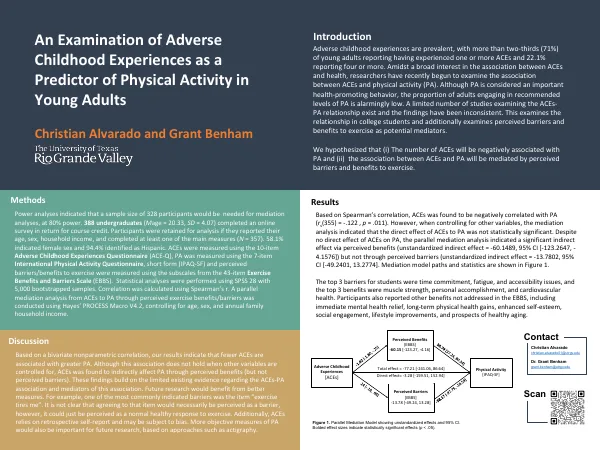 Poster thumbnail: Examining adverse childhood experiences as a predictor of physical activity in young adults